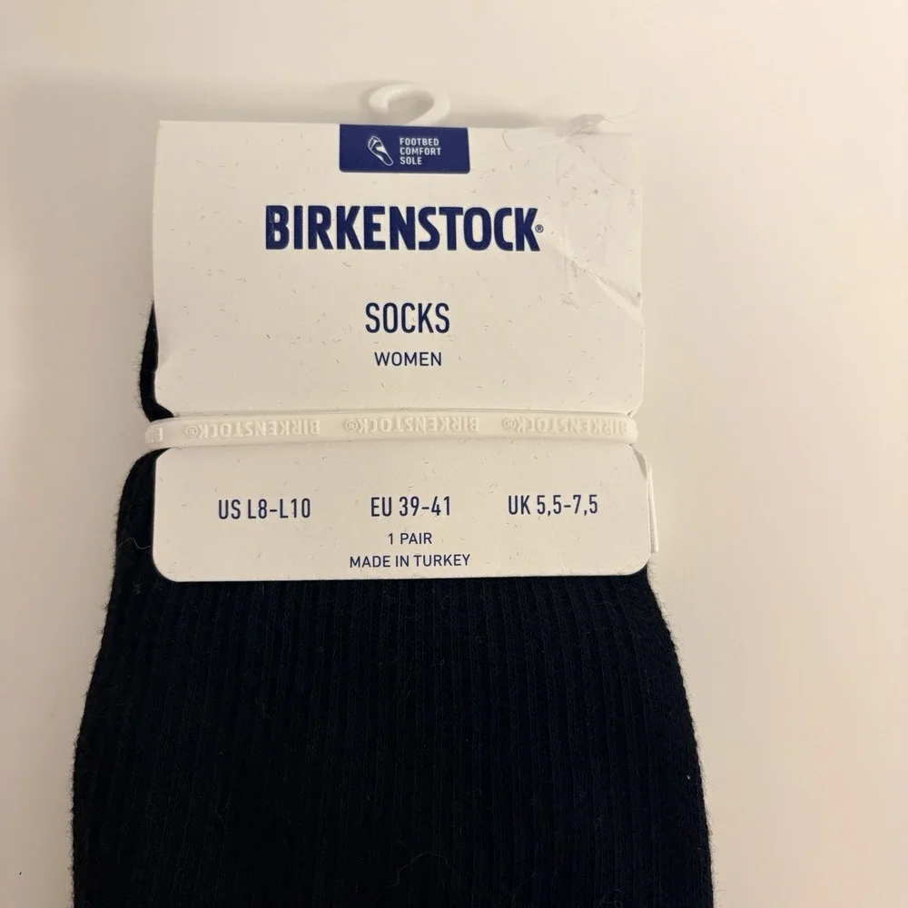 Birkenstock Footbed Comfort Sole Socks Black Woman Size US L8-L10